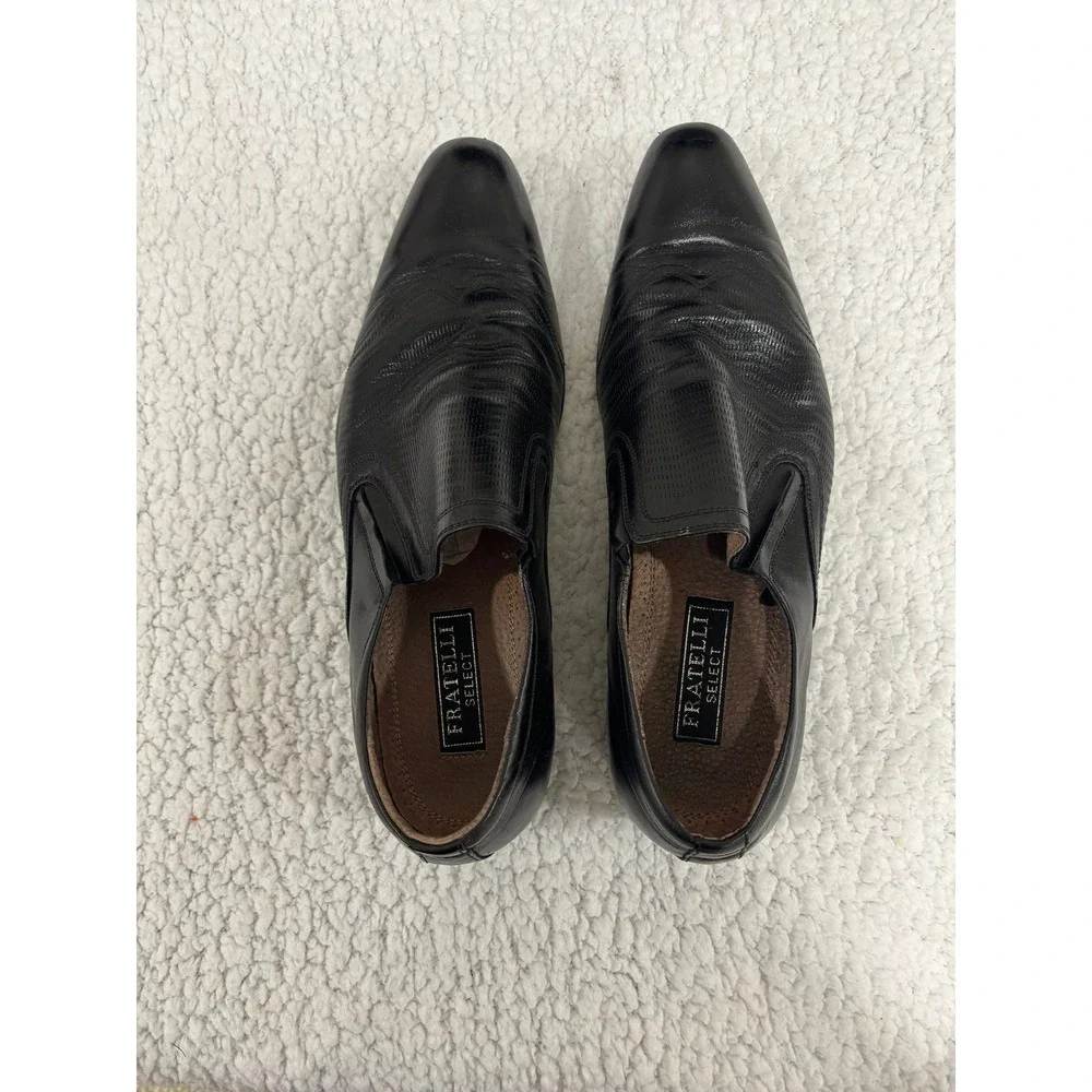 Fratelli Select 10 Black‎ Leather Mens Slip On Loafers Casual Vintage Shoes